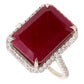 9.74ct Not-treated Ruby and 0.44ct Natural Diamonds set in 14k White Gold Ring - SALE