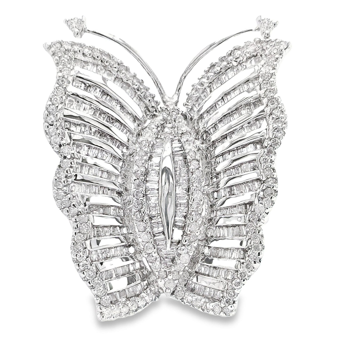 1.75ct Natural Diamonds set with 18K White Gold Butterfly Ring