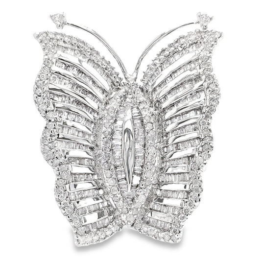 1.75ct Natural Diamonds set with 18K White Gold Butterfly Ring