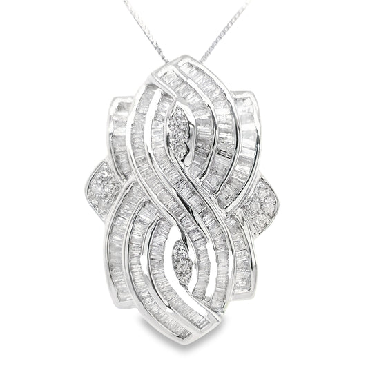 1.80ct Natural Diamonds set with 18K White Gold Necklace