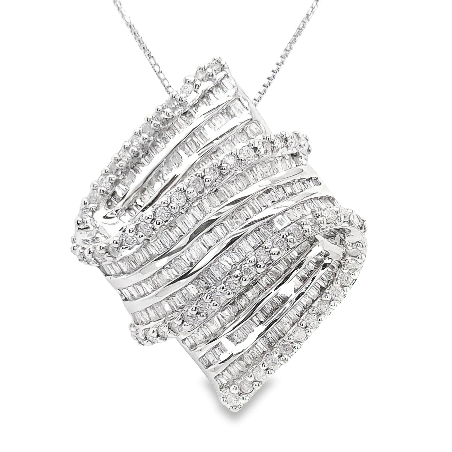 1.45ct Natural Diamonds set with 18K White Gold Necklace