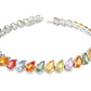 15.69ct Natural Multi-Color Sapphires set with 14KT White Gold Bracelet