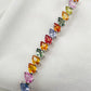 15.69ct Natural Multi-Color Sapphires set with 14KT White Gold Bracelet