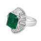 6.19ct Natural Colombia Emerald and 2.47ct Natural Diamonds set with Platinum Ring - SALE