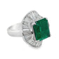 6.19ct Natural Colombia Emerald and 2.47ct Natural Diamonds set with Platinum Ring - SALE