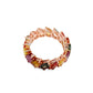 8.43ct NATURAL MULTI-COLOR SAPPHIRES set with 14KT Pink Gold Ring - SALE