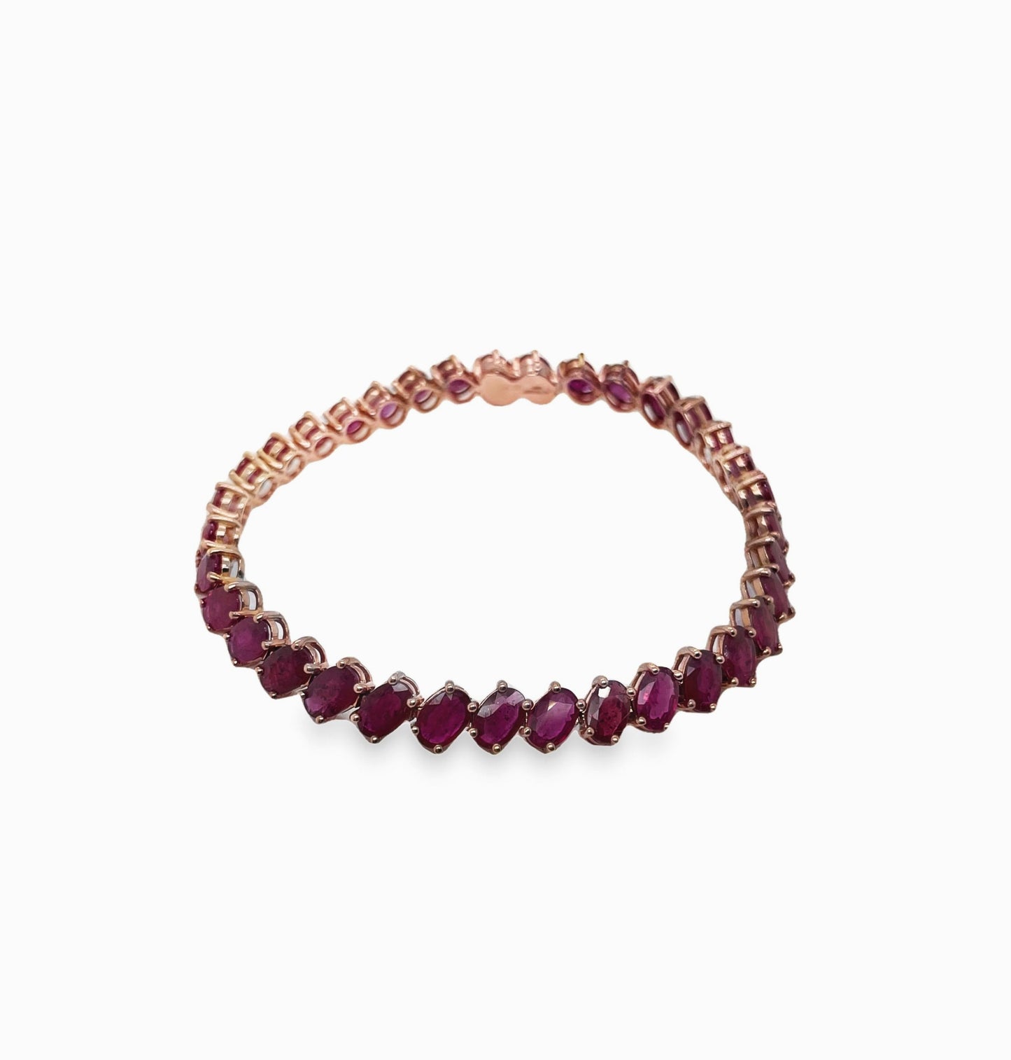 16.74ct Natural Rubies set with 14K Pink Gold Bracelet