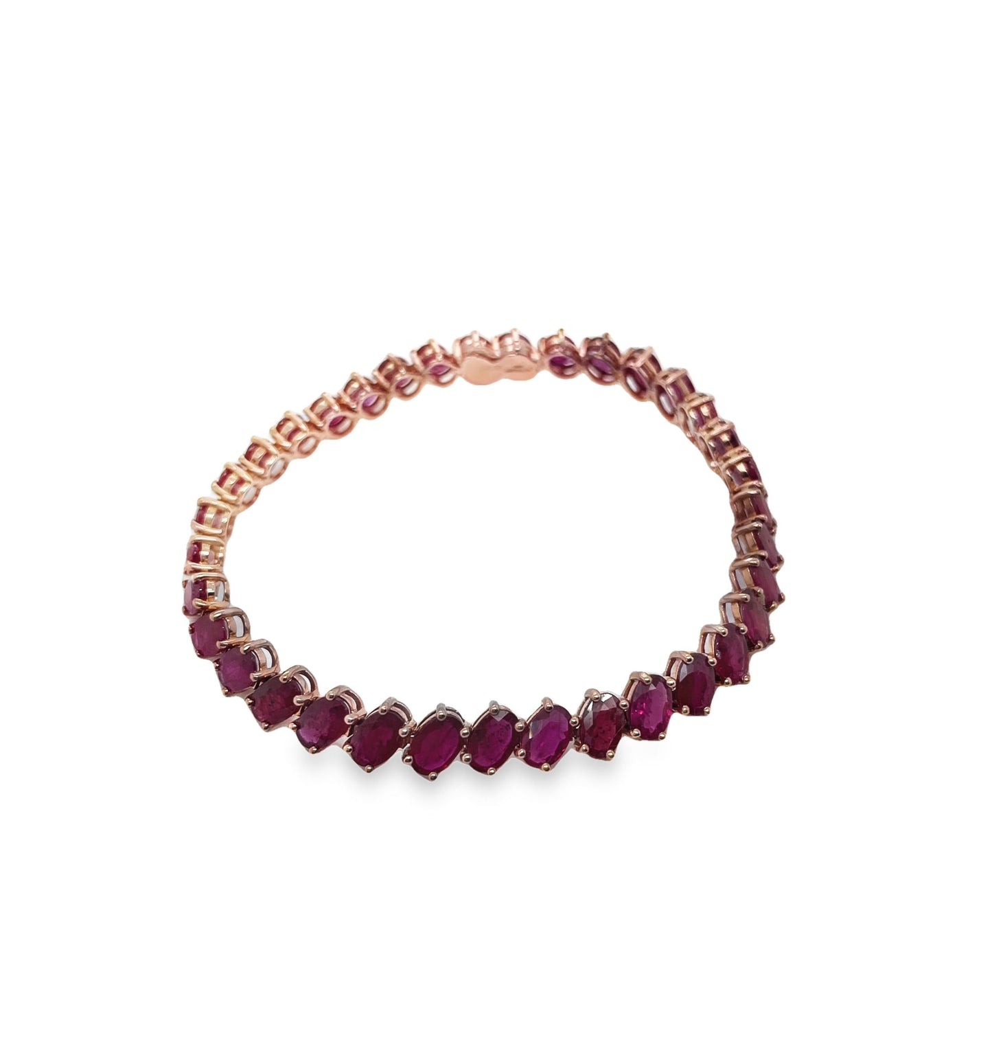 16.74ct Natural Rubies set with 14K Pink Gold Bracelet