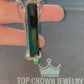 11.70ct NATURAL GREEN TOURMALINE and 0.10ct NATURAL EMERALD set in 18KG White Gold Necklace with Pendant