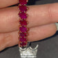 16.74ct Natural Rubies set with 14K Pink Gold Bracelet