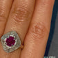 1.00ct Natural Ruby 0.94ct Natural Diamonds set it Platinum Ring - SALE