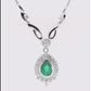 2.51ct NATURAL COLOMBIA EMERALD and 0.76ct NATURAL DIAMONDS Platinum Necklace