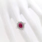 1.64ct NATURAL RUBY accented by 0.65ct NATURAL DIAMONDS set with Platinum Ring - SALE
